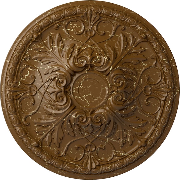 Ekena Millwork Tristan Ceiling Medallion (Fits Canopies up to 6 1/4"), 32 3/8"OD x 3 1/2"P, Smokey Topaz Crackle CM32TNSTC - main